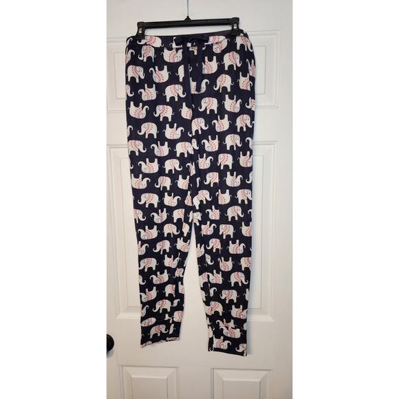 Pajama Bottoms Pj Couture women’s Size L Elephant Print Soft - Picture 1 of 7